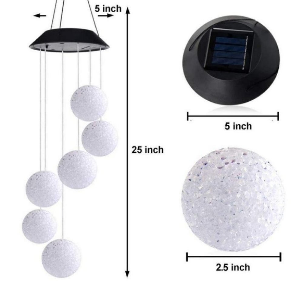 Solar Powered LED Wind Chimes - Picture 5 of 6